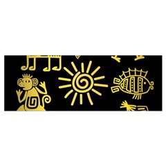 Maya Style Gold Linear Totem Icons Wristlet Pouch Bag (Small) from ArtsNow.com Bottom