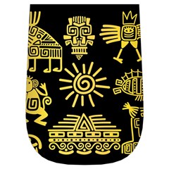 Maya Style Gold Linear Totem Icons Wristlet Pouch Bag (Small) from ArtsNow.com Left Side