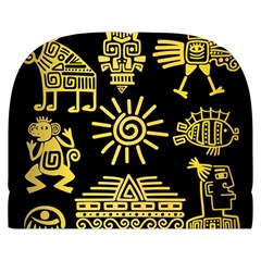 Maya Style Gold Linear Totem Icons Make Up Case (Small) from ArtsNow.com Front