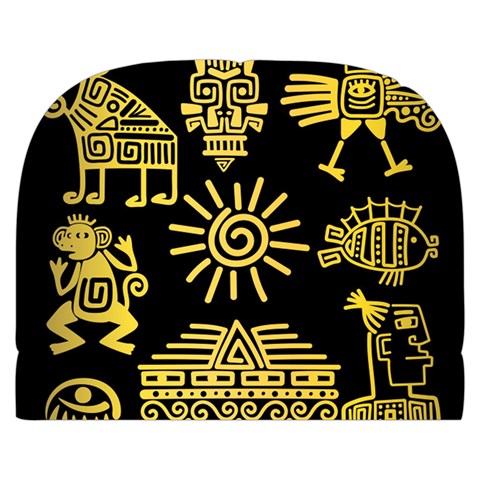 Maya Style Gold Linear Totem Icons Make Up Case (Small) from ArtsNow.com Back