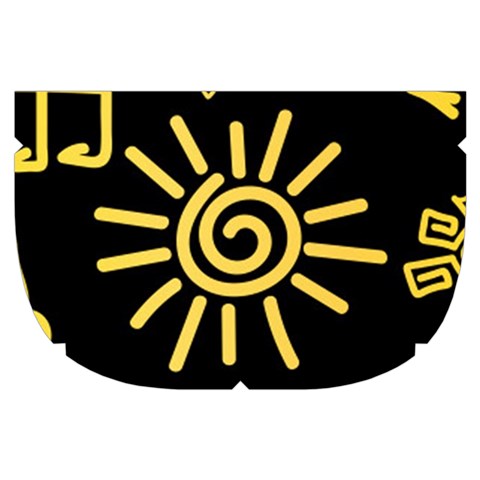 Maya Style Gold Linear Totem Icons Make Up Case (Small) from ArtsNow.com Side Right