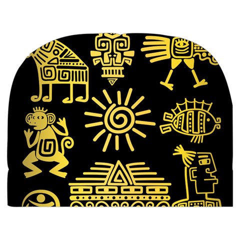 Maya Style Gold Linear Totem Icons Make Up Case (Medium) from ArtsNow.com Back