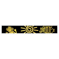 Maya Style Gold Linear Totem Icons Make Up Case (Medium) from ArtsNow.com Zipper Front