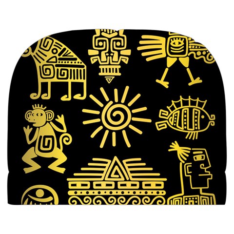 Maya Style Gold Linear Totem Icons Make Up Case (Large) from ArtsNow.com Back