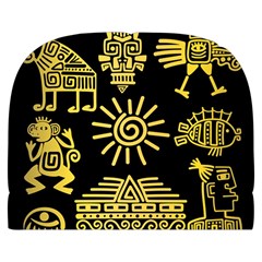 Maya Style Gold Linear Totem Icons Make Up Case (Large) from ArtsNow.com Back