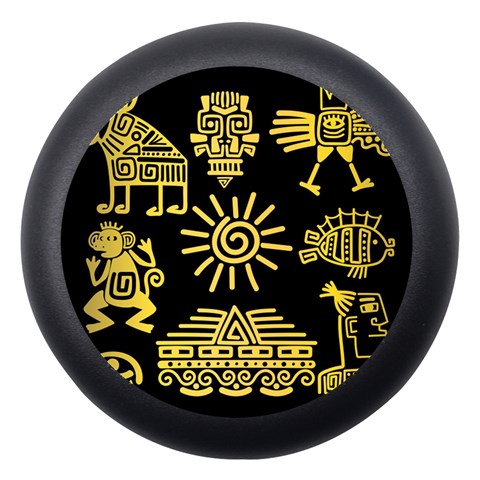 Maya Style Gold Linear Totem Icons Dento Box with Mirror from ArtsNow.com Front