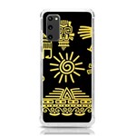 Maya Style Gold Linear Totem Icons Samsung Galaxy S20 6.2 Inch TPU UV Case