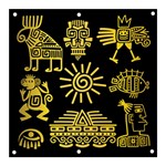 Maya Style Gold Linear Totem Icons Banner and Sign 3  x 3 