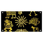 Maya Style Gold Linear Totem Icons Banner and Sign 6  x 3 