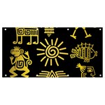 Maya Style Gold Linear Totem Icons Banner and Sign 8  x 4 