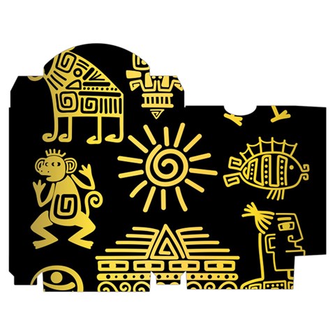 Maya Style Gold Linear Totem Icons Playing Cards Single Design (Rectangle) with Custom Box from ArtsNow.com Poker Box