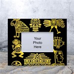 Maya Style Gold Linear Totem Icons White Tabletop Photo Frame 4 x6 