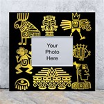 Maya Style Gold Linear Totem Icons White Wall Photo Frame 5  x 7 
