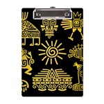 Maya Style Gold Linear Totem Icons A5 Acrylic Clipboard