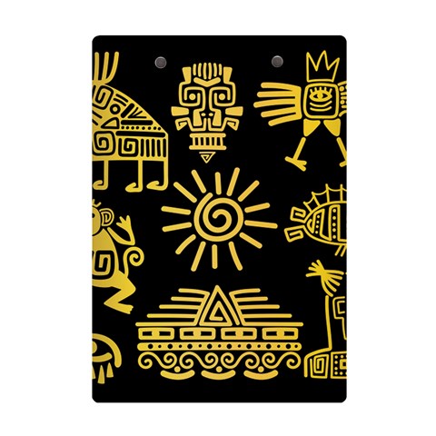 Maya Style Gold Linear Totem Icons A5 Acrylic Clipboard from ArtsNow.com Back
