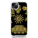 Maya Style Gold Linear Totem Icons iPhone 14 Plus TPU UV Print Case