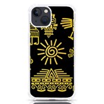 Maya Style Gold Linear Totem Icons iPhone 13 TPU UV Print Case