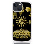 Maya Style Gold Linear Totem Icons iPhone 13 mini TPU UV Print Case