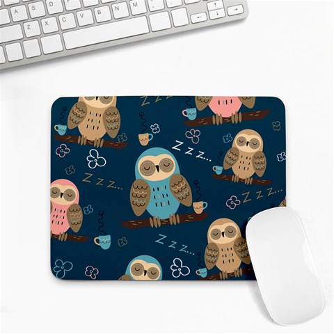 Seamless Pattern Owls Dreaming Small Mousepad from ArtsNow.com Front