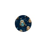 Seamless Pattern Owls Dreaming 1  Mini Buttons