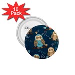 Seamless Pattern Owls Dreaming 1.75  Buttons (10 pack)