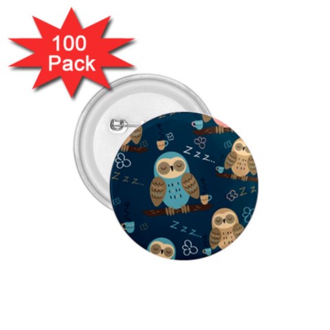 Seamless Pattern Owls Dreaming 1.75  Buttons (100 pack)  from ArtsNow.com Front