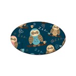 Seamless Pattern Owls Dreaming Sticker (Oval)