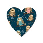 Seamless Pattern Owls Dreaming Heart Magnet