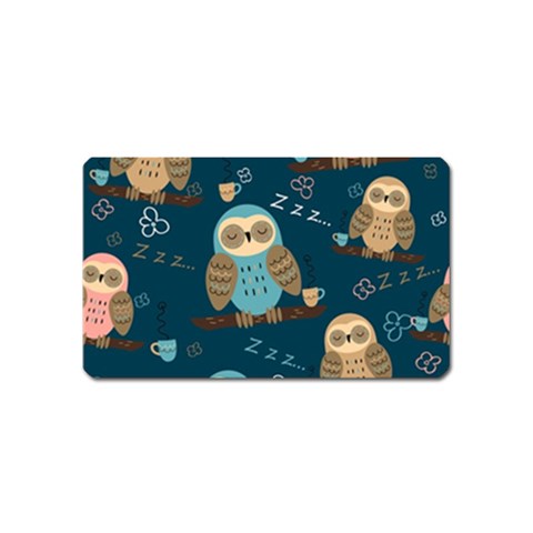 Seamless Pattern Owls Dreaming Magnet (Name Card) from ArtsNow.com Front