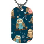 Seamless Pattern Owls Dreaming Dog Tag (One Side)