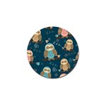 Seamless Pattern Owls Dreaming Golf Ball Marker (10 pack)