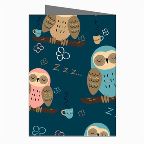 Seamless Pattern Owls Dreaming Greeting Card from ArtsNow.com Right
