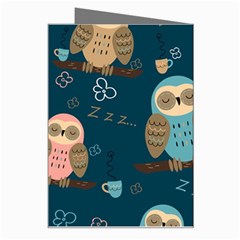 Seamless Pattern Owls Dreaming Greeting Card from ArtsNow.com Right
