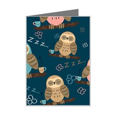 Seamless Pattern Owls Dreaming Mini Greeting Card from ArtsNow.com Left