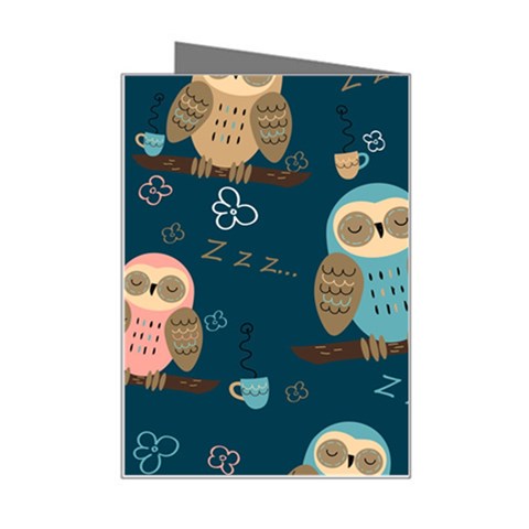 Seamless Pattern Owls Dreaming Mini Greeting Card from ArtsNow.com Right