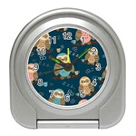 Seamless Pattern Owls Dreaming Travel Alarm Clock
