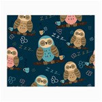 Seamless Pattern Owls Dreaming Small Glasses Cloth