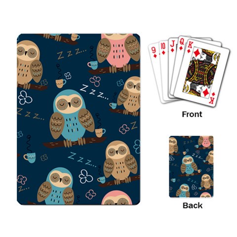 Seamless Pattern Owls Dreaming Playing Cards Single Design (Rectangle) from ArtsNow.com Back