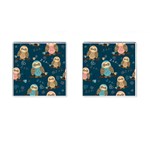 Seamless Pattern Owls Dreaming Cufflinks (Square)