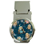 Seamless Pattern Owls Dreaming Money Clip Watches