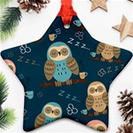 Seamless Pattern Owls Dreaming Star Ornament (Two Sides)