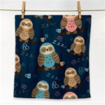 Seamless Pattern Owls Dreaming Face Towel