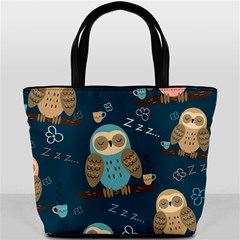 Seamless Pattern Owls Dreaming Bucket Bag from ArtsNow.com Back