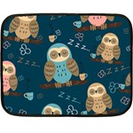 Seamless Pattern Owls Dreaming Two Sides Fleece Blanket (Mini)