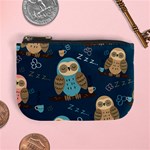 Seamless Pattern Owls Dreaming Mini Coin Purse
