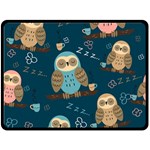 Seamless Pattern Owls Dreaming Fleece Blanket (Large)