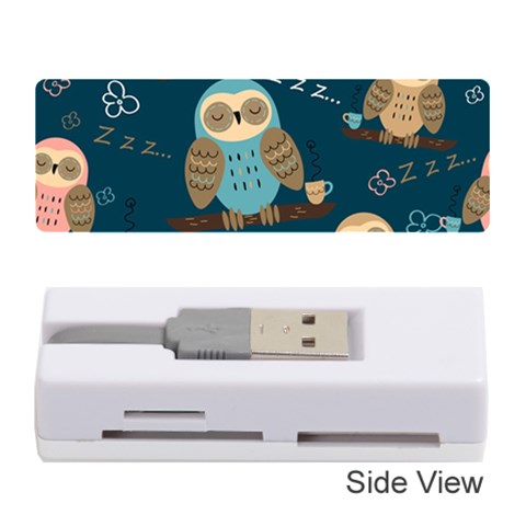 Seamless Pattern Owls Dreaming Memory Card Reader (Stick) from ArtsNow.com Front