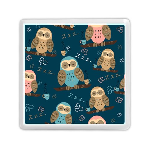 Seamless Pattern Owls Dreaming Memory Card Reader (Square) from ArtsNow.com Front