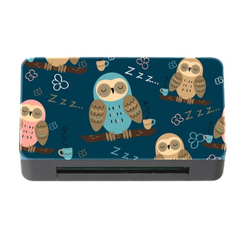 Seamless Pattern Owls Dreaming Memory Card Reader with CF from ArtsNow.com Front