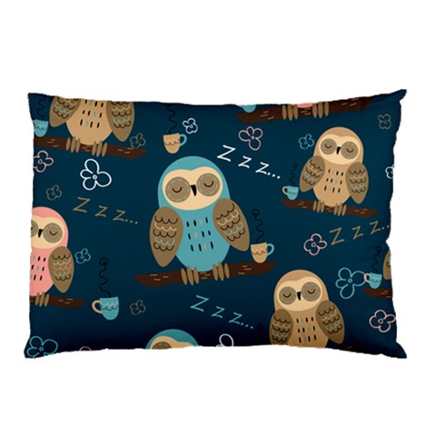 Seamless Pattern Owls Dreaming Pillow Case (Two Sides) from ArtsNow.com Front